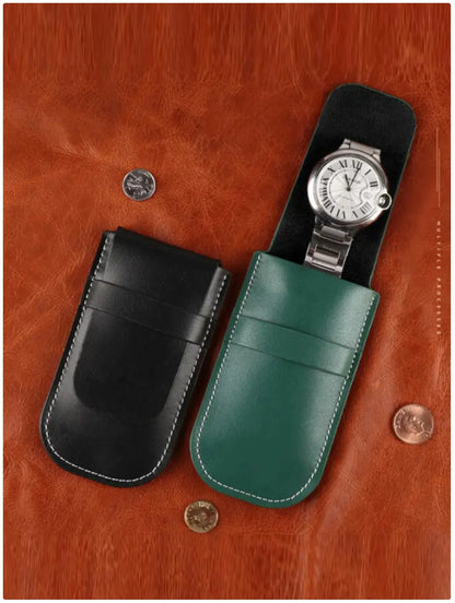 PU Leather Watch Pouch - Stylish and Protective Storage for Your Timepiece