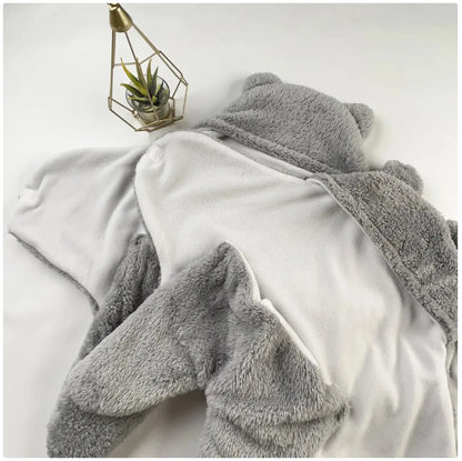 Cute Bear Ear Baby Plush Sleeping Bag - Warm and Cozy Infant Sleep Sack